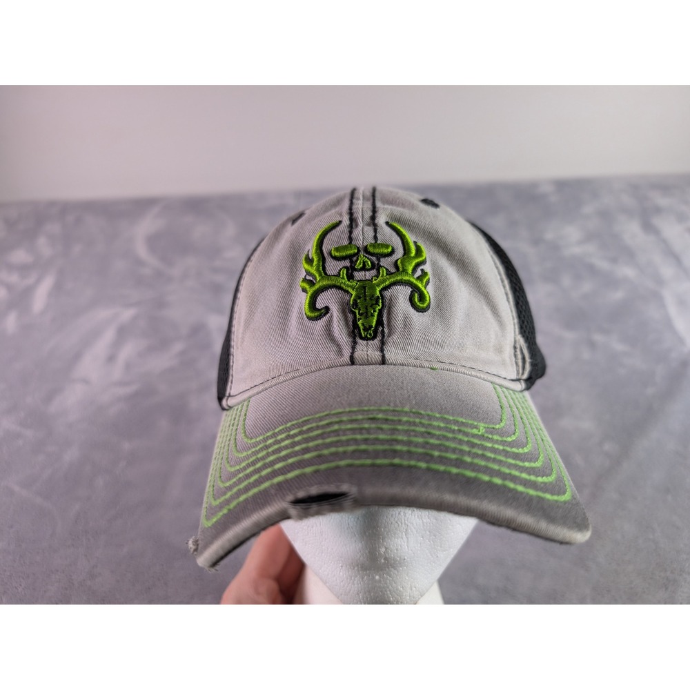 Paramount Outdoors Bone Collector Hat Grey Mesh Stretch Fit L XL Skull Logo